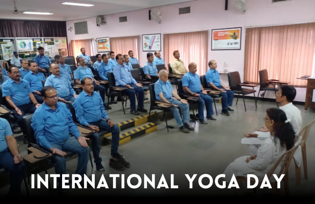 Celebrating International Yoga Day at Sunflag Steel!